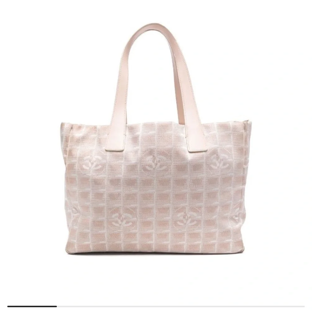 Chanel Travel Line tote in light beige / pale pinkish canvas